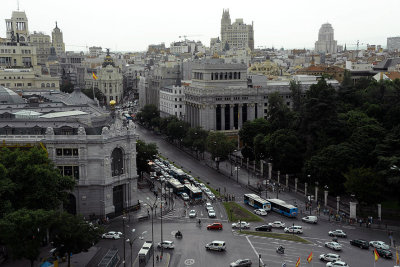 Plaza Cibeles seen from Palacio de Cibeles, Madrid - 9767