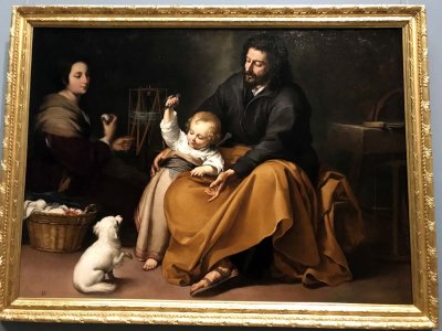 The Holy Family with a Little Bird, 1650 - Esteban Murillo - Museo del Prado, Madrid - 6867