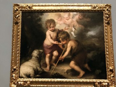 The Infant Christ and Saint John the Baptist with a Shell, 1670 - Esteban Murillo - Museo del Prado, Madrid - 6868