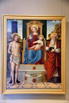 Madonna Enthroned with the Child, between Sts Sebastian & Jerome (c. 1510) - Lombard painter - 1994
