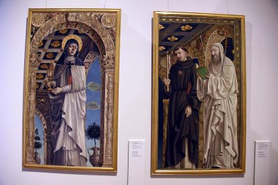 St Clare; Sts Egidius and Nicholas of Tolentino (c. 1490) - Lombard painter - 2000