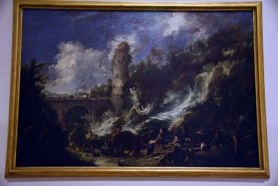 Storm with Bridge and Tower (before 1700) - Alessandro Magnasco, detto Lissandrino - 2280
