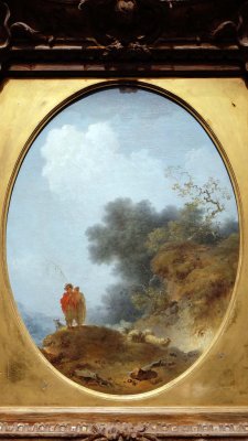 Ptre jouant de la flte, bergre l'coutant (1765) - Jean-Honor Fragonard - Muse d'Annecy - 7583