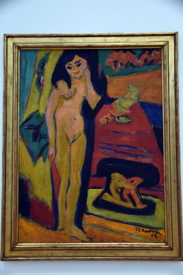 Nude Behind a Curtain, Frnzi (1910-1926) - Ernst Ludwig Kirchner - 4087