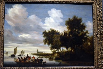 River Landscape with Ferry  (1649) - Salomon van Ruysdael - 4392