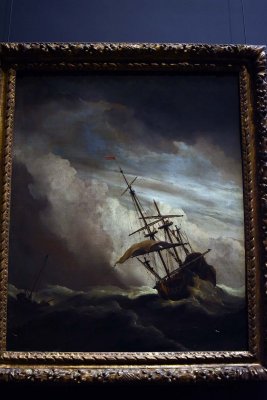 A Ship on the High Seas Caught by a Squall, Known as The Gust (1680) - Willem van de Velde (II) - 4414