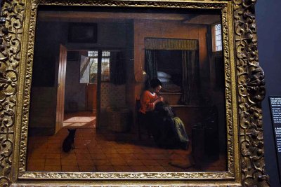 A Mother Delousing her Childs Hair, Known as A Mothers Duty (1658-1660) - Pieter de Hooch - 4426