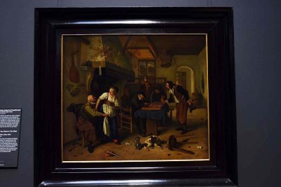 Interior of an inn with an old man amusing himself with the landlady. Two kinds of games (1660-79) - Jan Havicksz. Steen - 4470