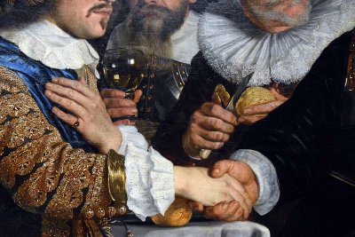 Banquet at the Crossbowmens Guild in Celebration of the Treaty of Mnster (1648), detail - Bartholomeus van der Helst - 4642