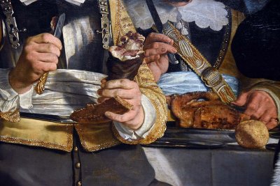 Banquet at the Crossbowmens Guild in Celebration of the Treaty of Mnster (1648), detail - Bartholomeus van der Helst - 4643
