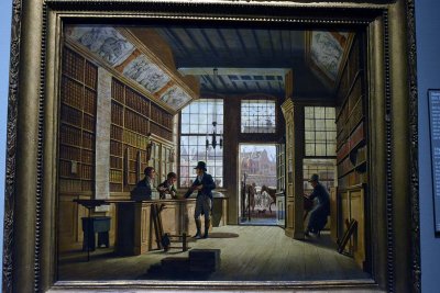 The Shop of the Bookdealer Pieter Meijer Warnars on the Vijgendam in Amsterdam (1820) - Johannes Jelgerhuis - 4867