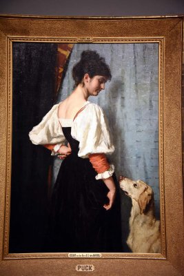 Portrait of a young Woman, with 'Puck' the Dog (c. 1879-1885) - Thrse Schwartze - 4882