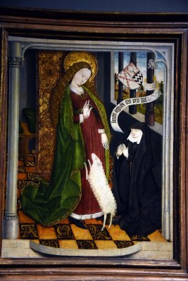 Geertruy Haeck Kneeling in Prayer before Saint Agnes (1465) - anonymous - 4959