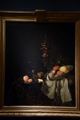 Still Life with a Columbine Cup, Roemer and Dish with Fruit on an Oriental Rug (1653-1654) - Willem Kalf - 5283