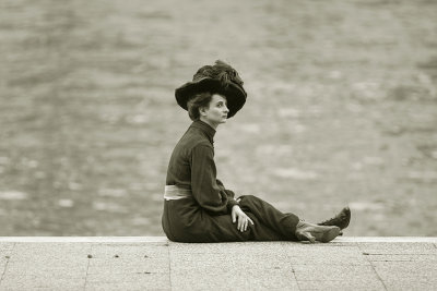 Movie actress, waiting for her next shot, Paris