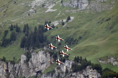 Patrouille Suisse in Front of the Wiggis Mountain