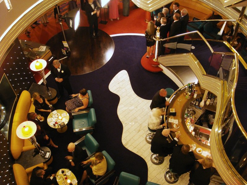 Zuiderdam atrium bar on formal night
