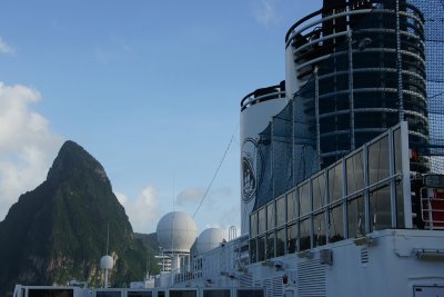 Noordam approaching Pitons, St. Lucia
