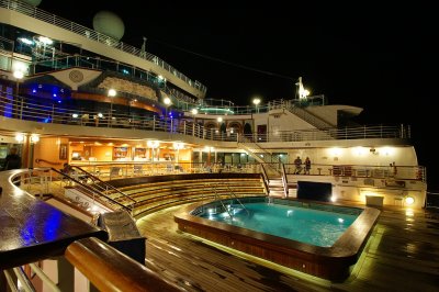 Aft pool at night