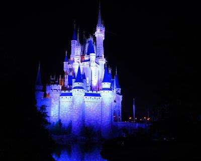 Cinderella's Castle - blue lights