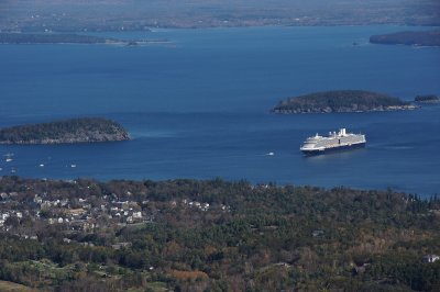 Eurodam and Bar Harbor from Cadillac