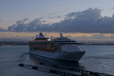 Independence of the Seas and sunset