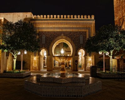 Morocco architecture and decor, night