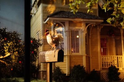 Rooster on mailbox