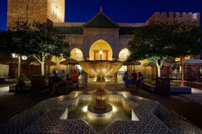 Morocco pavilion at night
