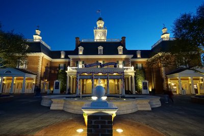 American pavilion at night