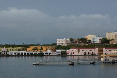 Coast Guard station and Old San Juan from docks