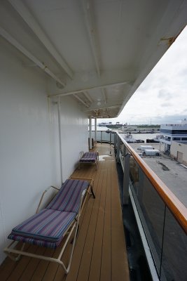 Looking aft from the side of the balcony