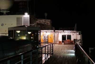 Westerdam topside deck at night