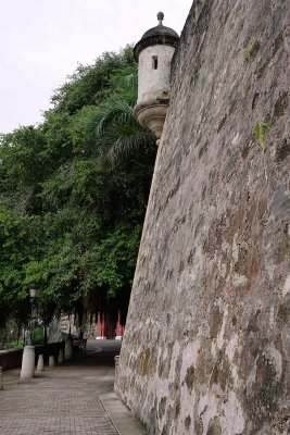 Looking up at Old San Juan wall