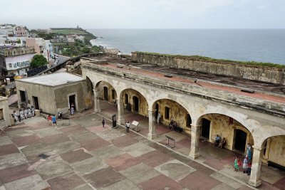 View down inside San Cristobal from top wall