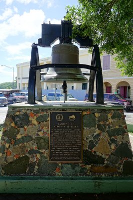 Memorial to Jamestown settlers, in St. Thomas