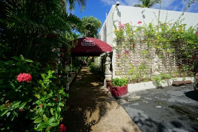 Paved alley entrance in Charlotte Amalie