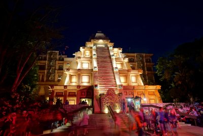 Mexico pyramid at night