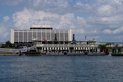 Contemporary resort and ferry