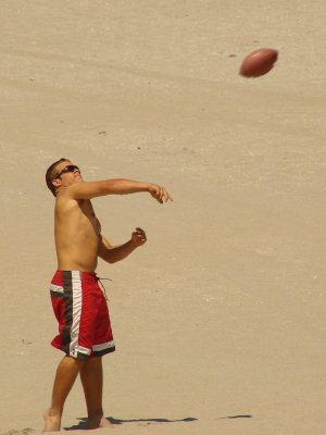Throwing the football