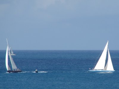 America's Cup yachts racing off Phillipsburg