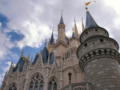 Cinderella's Castle in Magic Kingdom, from the back