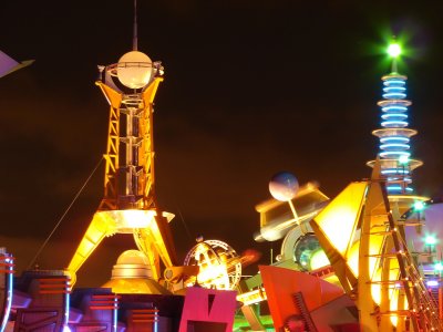 Neon details at night in Tomorrowland