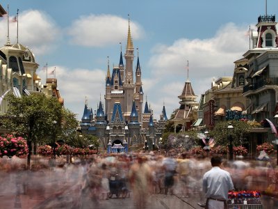 The castle and the Main Street masses