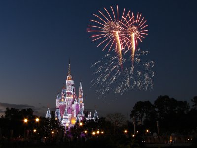 Cinderella's Castle during Wishes