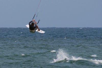 Kite boarder catches air
