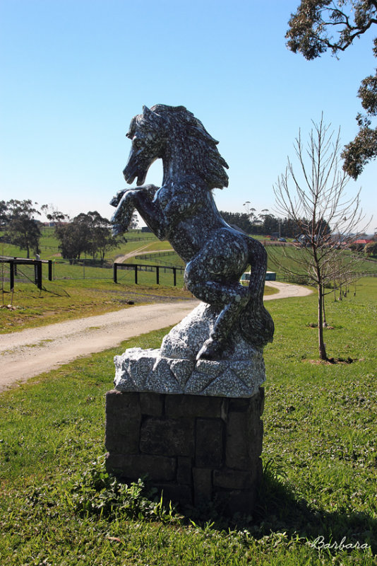 Rearing statue