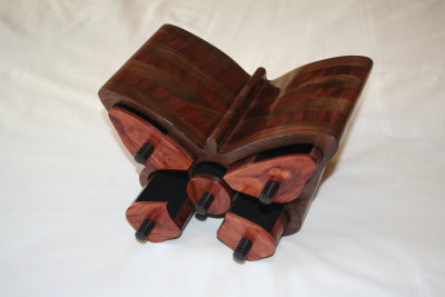Butterfly bandsaw box with five drawers