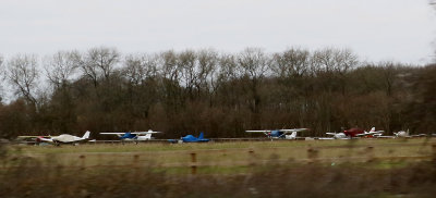 Dozens of little planes wrapped up for the winter.