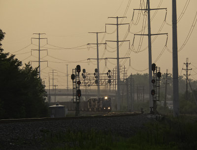 Conrail eastbound, sunset